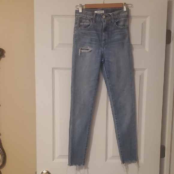 Moussy Vintage Faded Blue Ripped Light Blue Distressed Skinny Jeans Womens Sz 23 - Picture 1 of 16